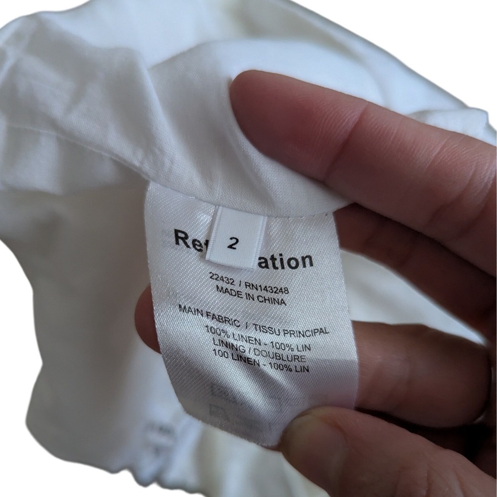 Reformation Palm linen‎ two-piece set size 2 white resort vacation chic - Picture 9 of 9